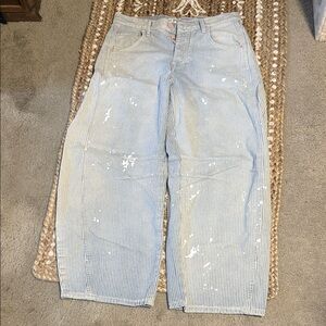 Striped Blue Women's Jeans